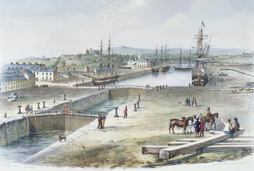 Ansicht des Docks, Newport, Monmouthshire, 1842